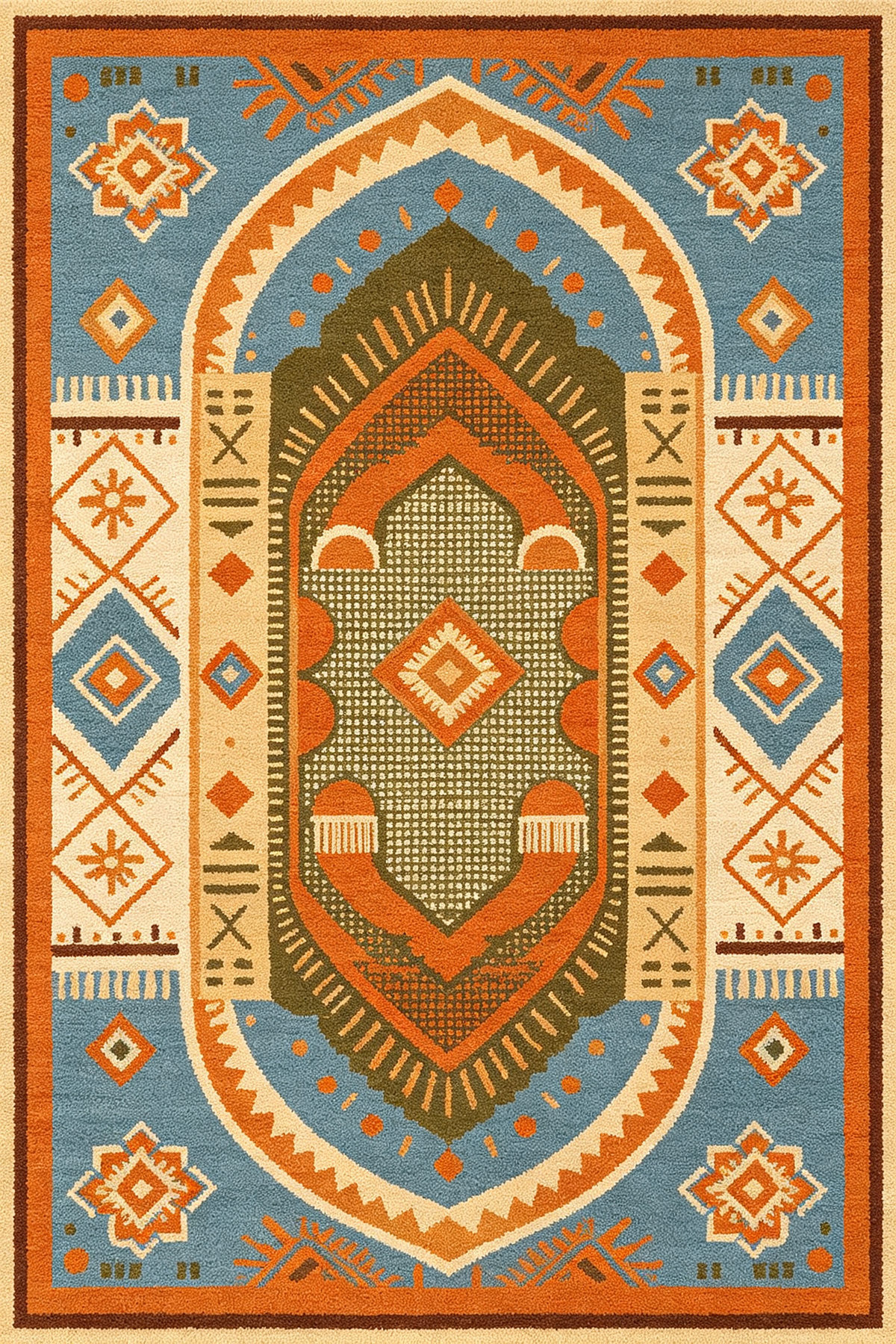 Bohemian Tribal Medallion Area Rug