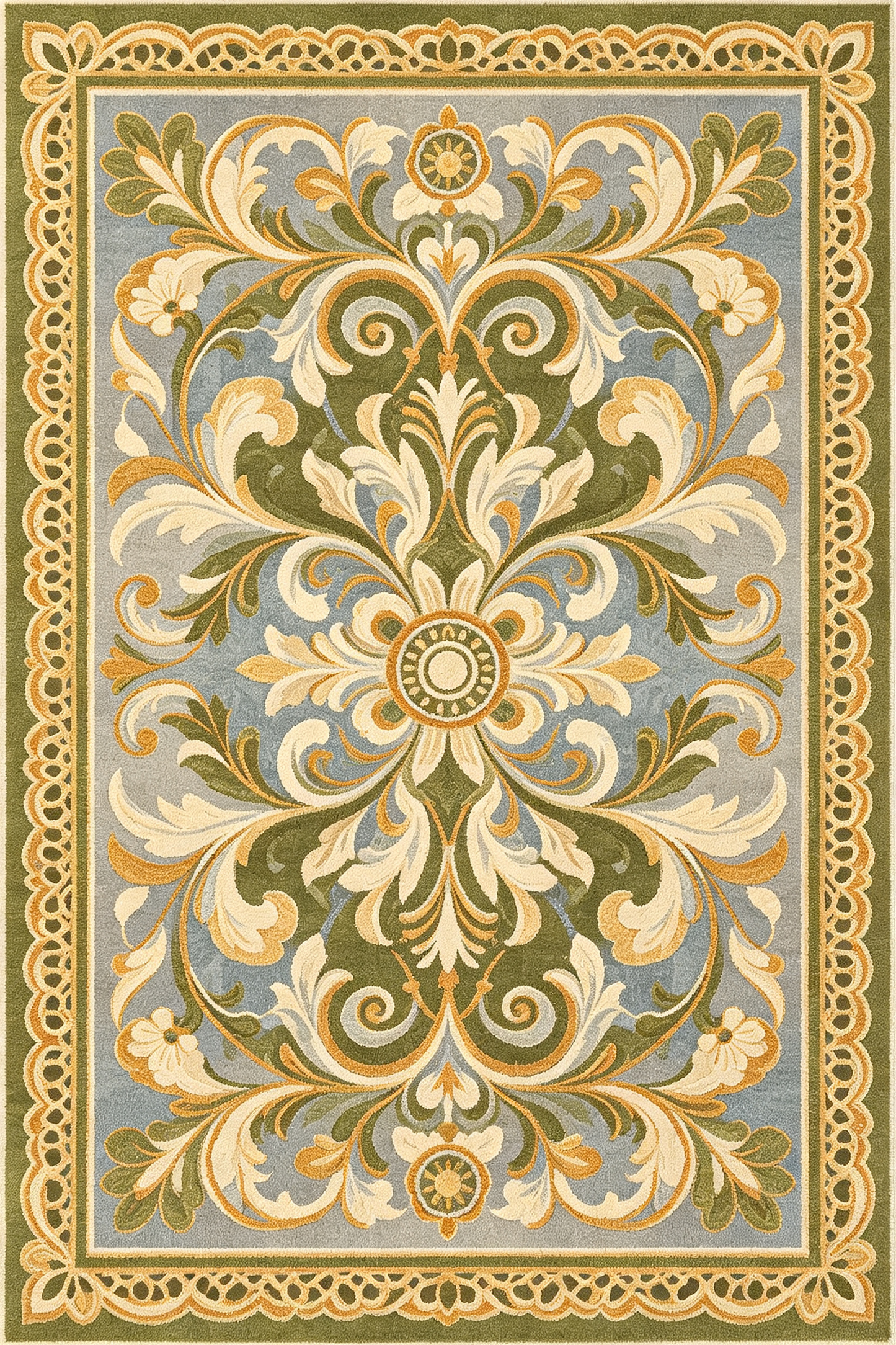 Classic Scroll Floral Vintage Area Rug
