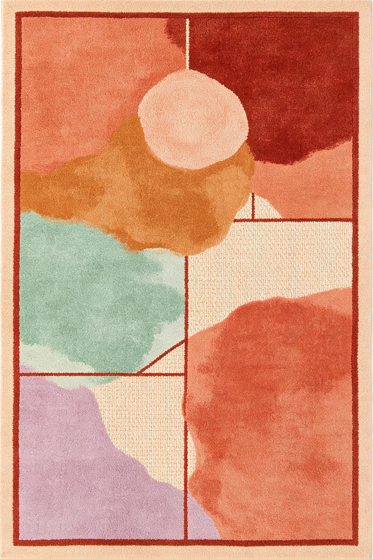 Abstract Geometric Color Block Rug