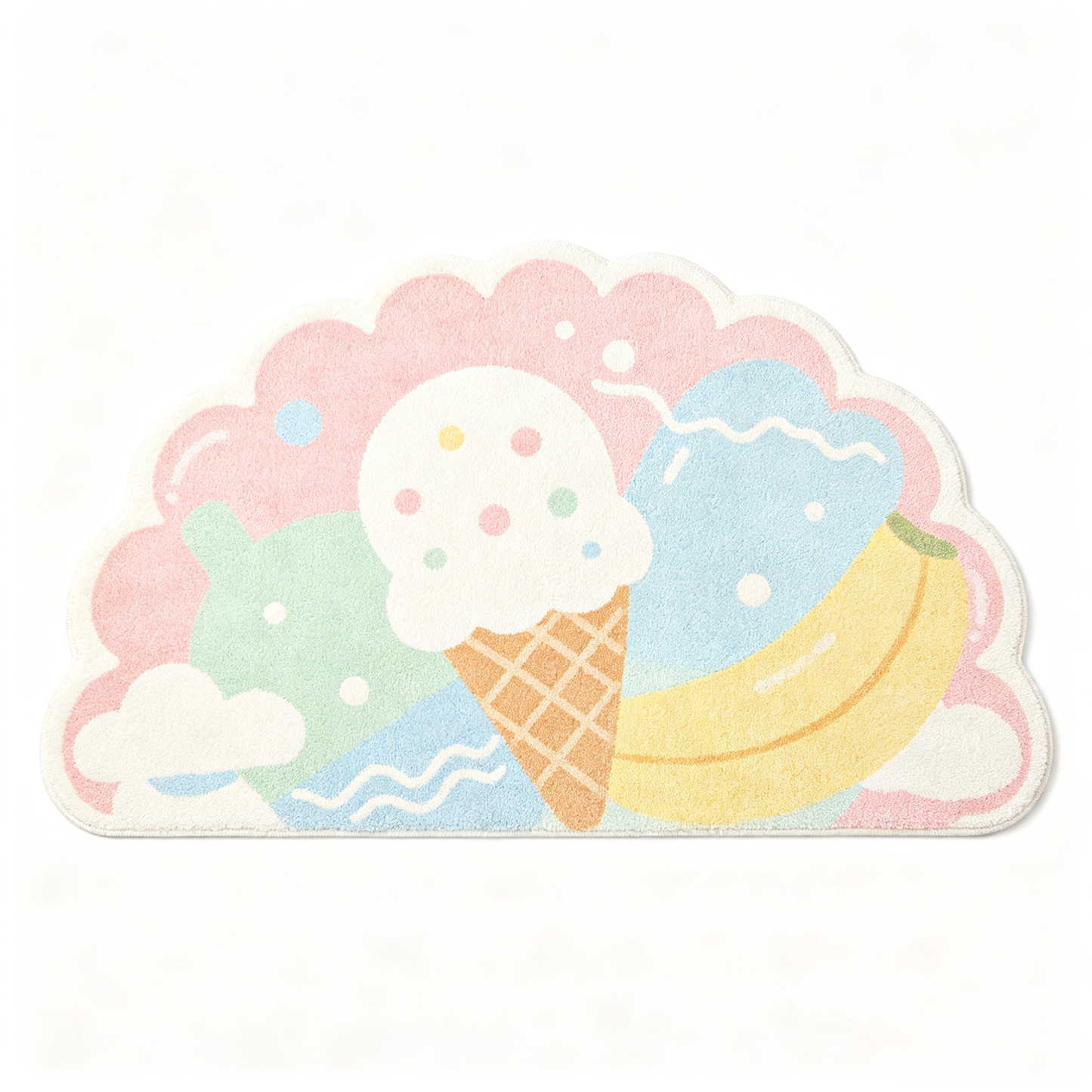 Cloud Shaped Ice Cream Fruit Area Rug