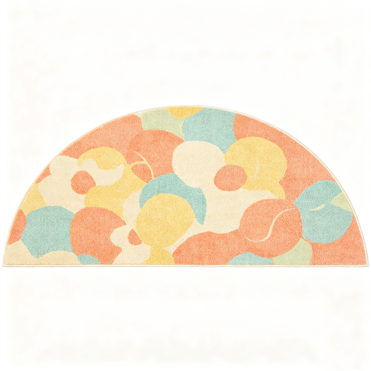 Pastel Abstract Floral Semi Circle Rug