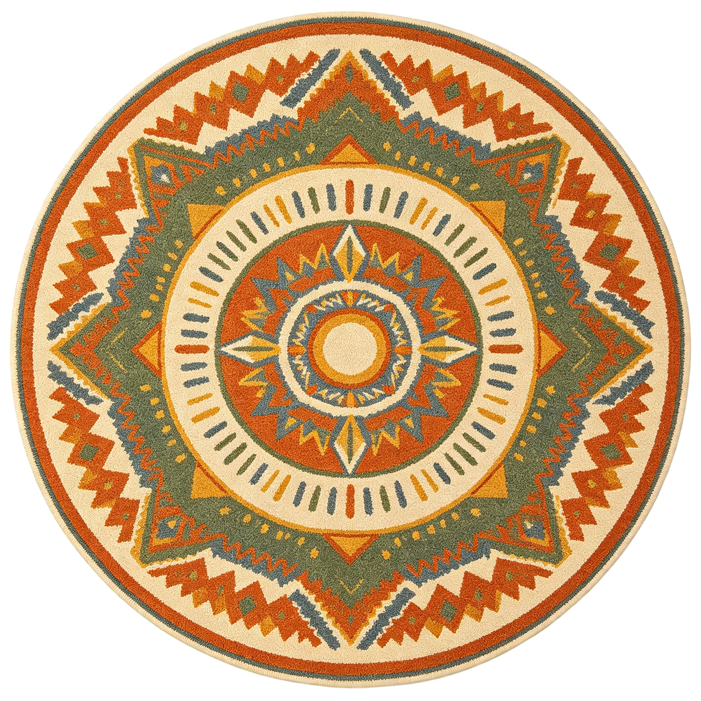 Tribal Mandala Round Area Rug