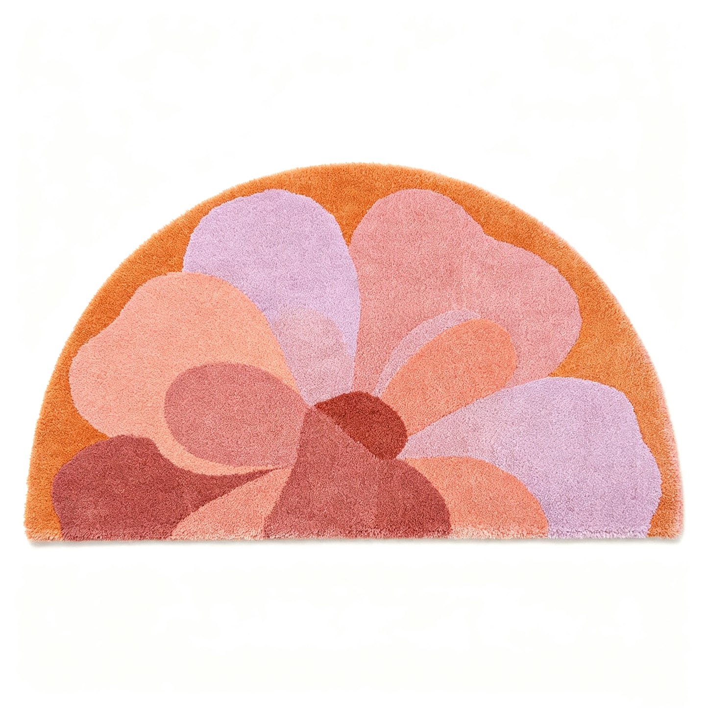 Warm Gradient Flower Semi Circle Rug