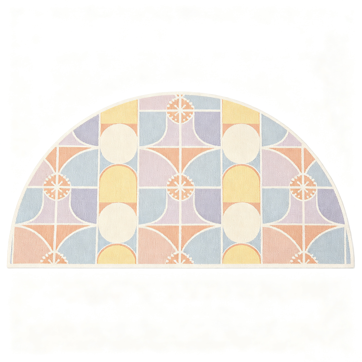 Pastel Geometric Semi Circle Area Rug