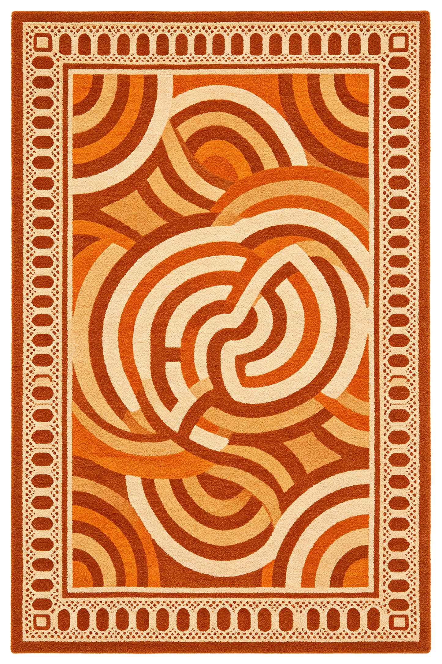 Mid Century Swirl Geometric Pattern Rug
