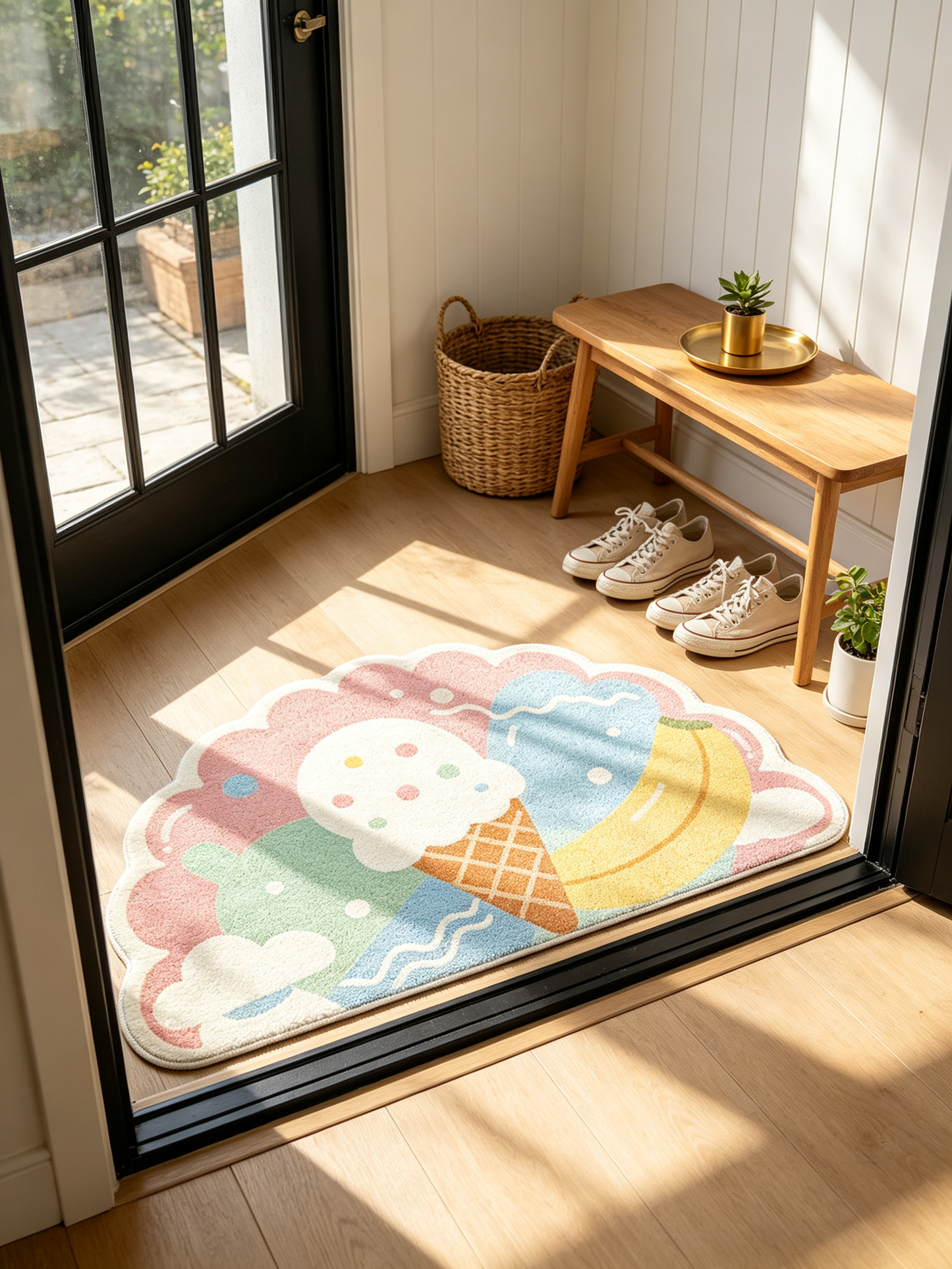 Cloud Shaped Ice Cream Fruit Area Rug