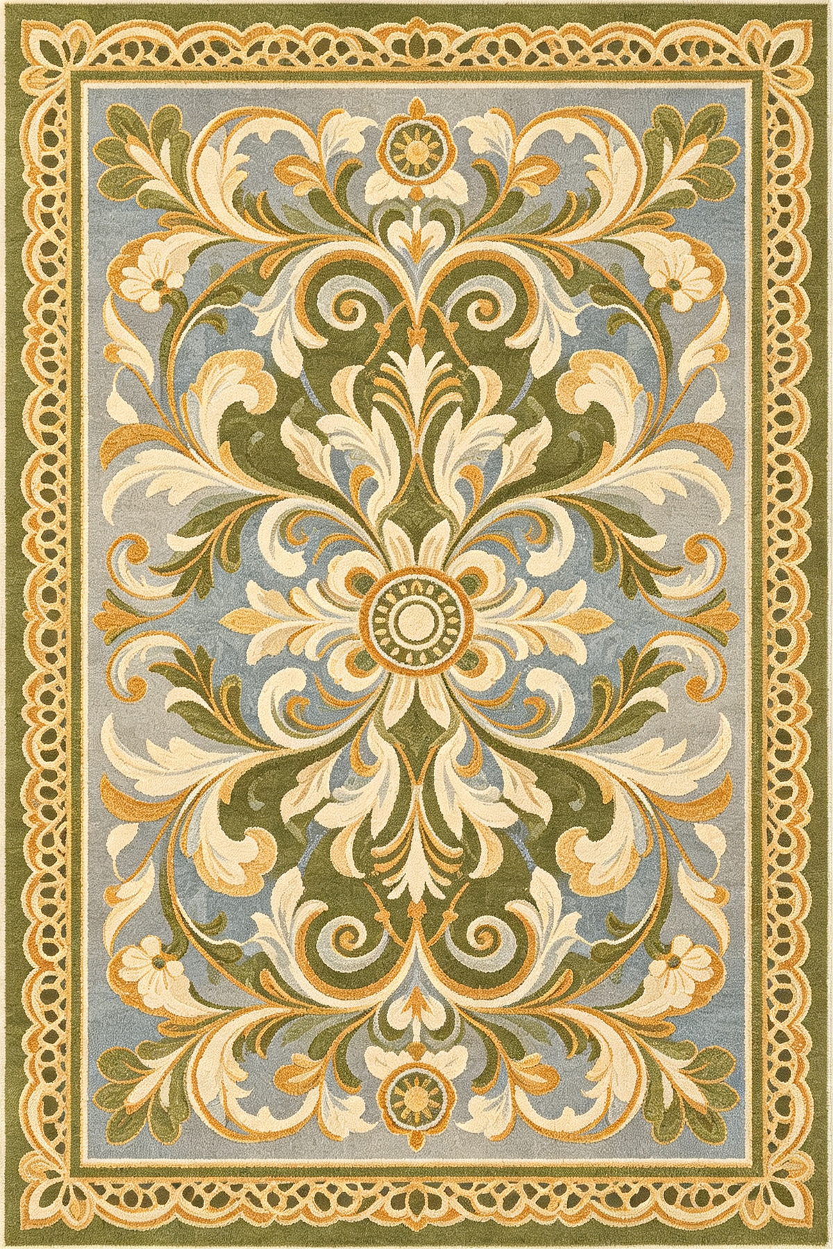 Classic Scroll Floral Vintage Area Rug