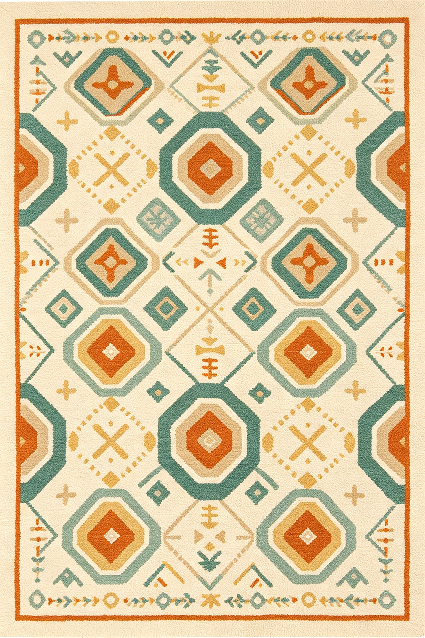 Geometric Tribal Diamond Area Rug