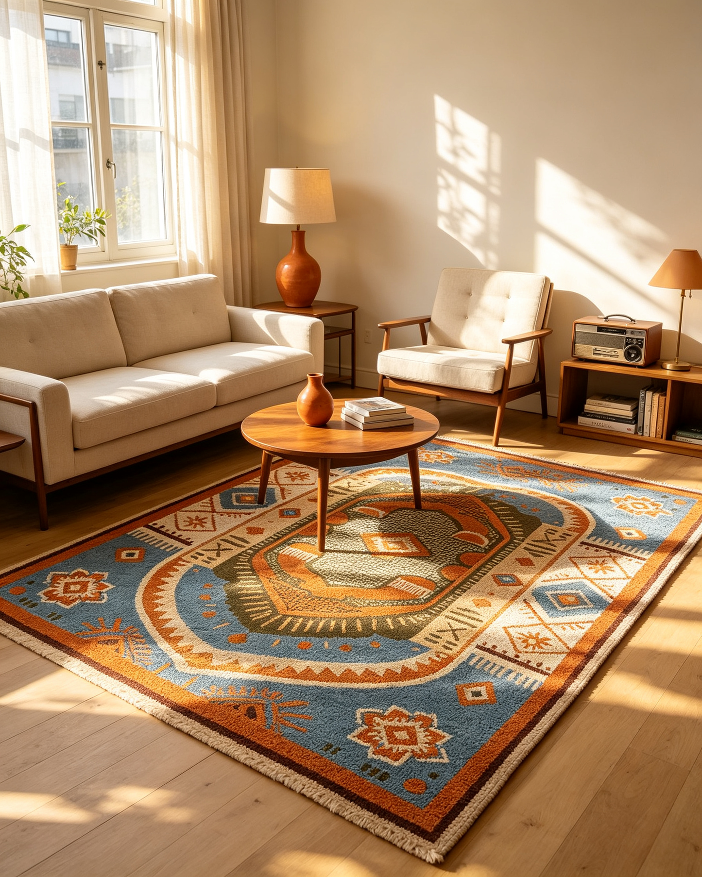 Bohemian Tribal Medallion Area Rug