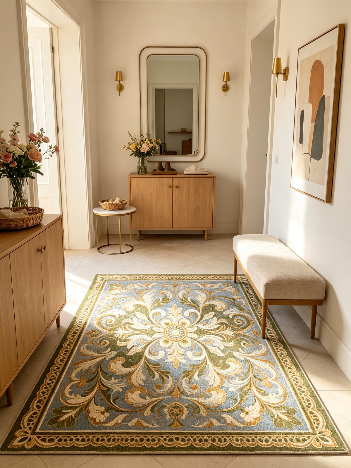 Classic Scroll Floral Vintage Area Rug