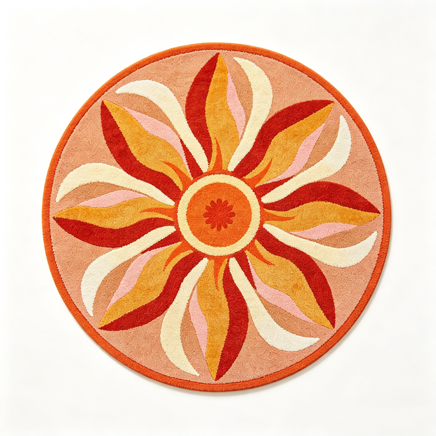 Retro Sunflower Round Area Rug