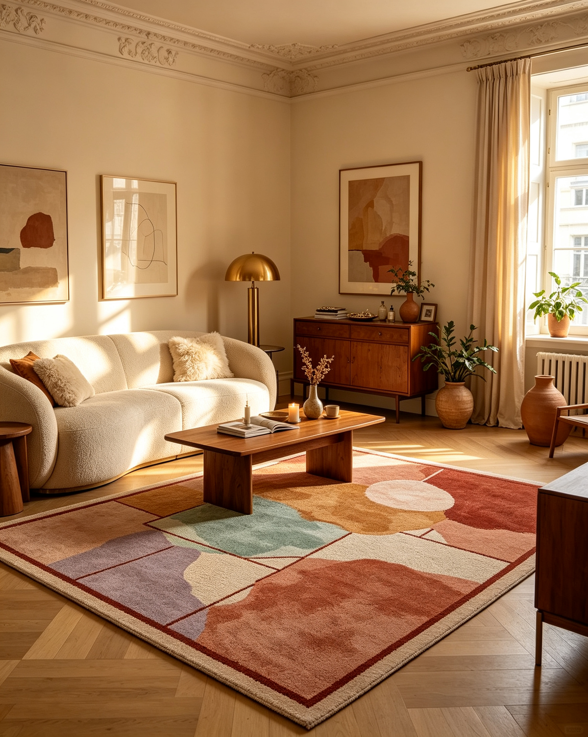 Abstract Geometric Color Block Rug