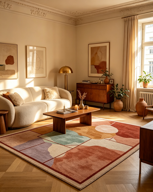 Abstract Geometric Color Block Rug