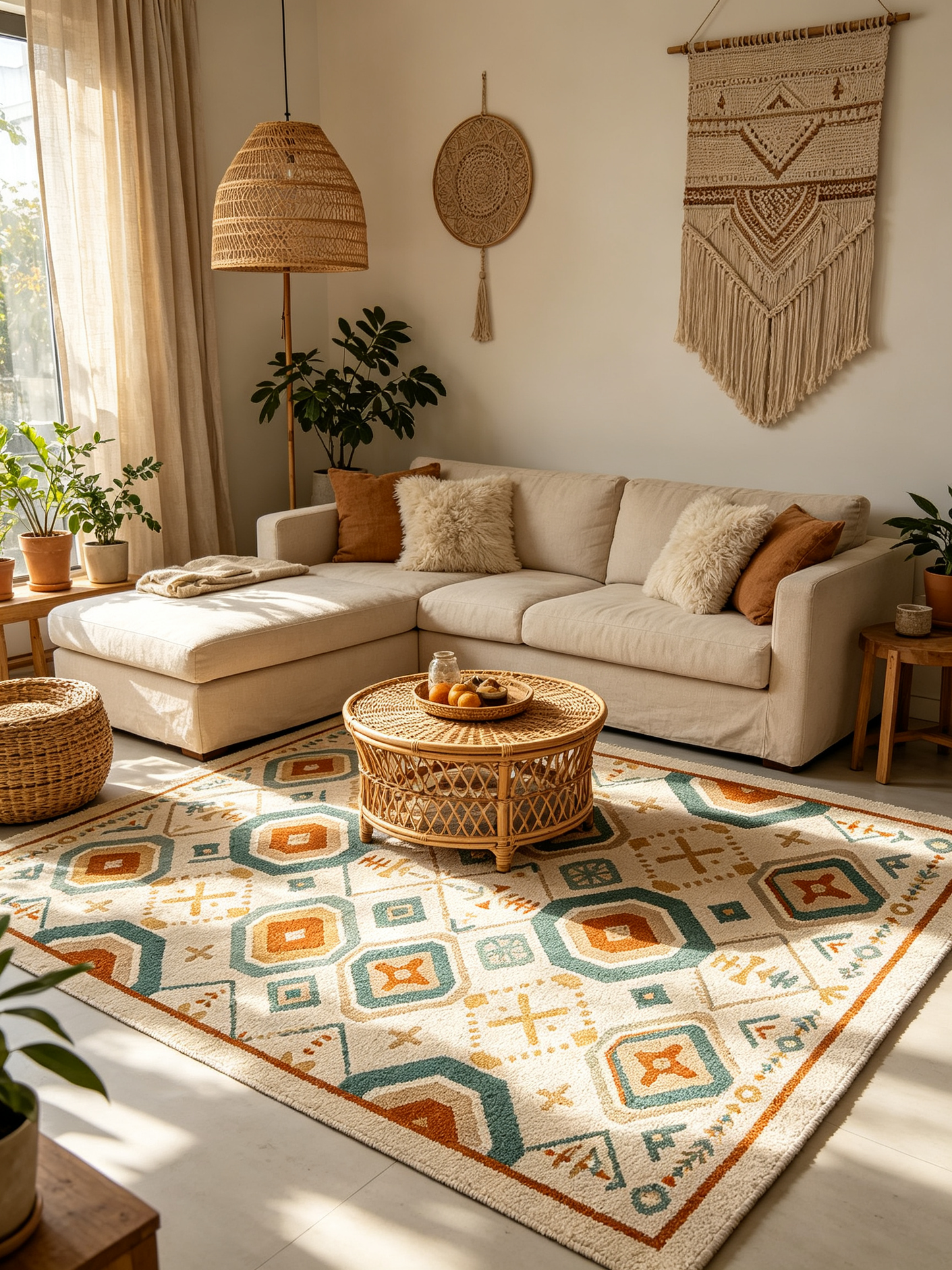 Geometric Tribal Diamond Area Rug