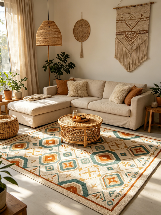 Geometric Tribal Diamond Area Rug