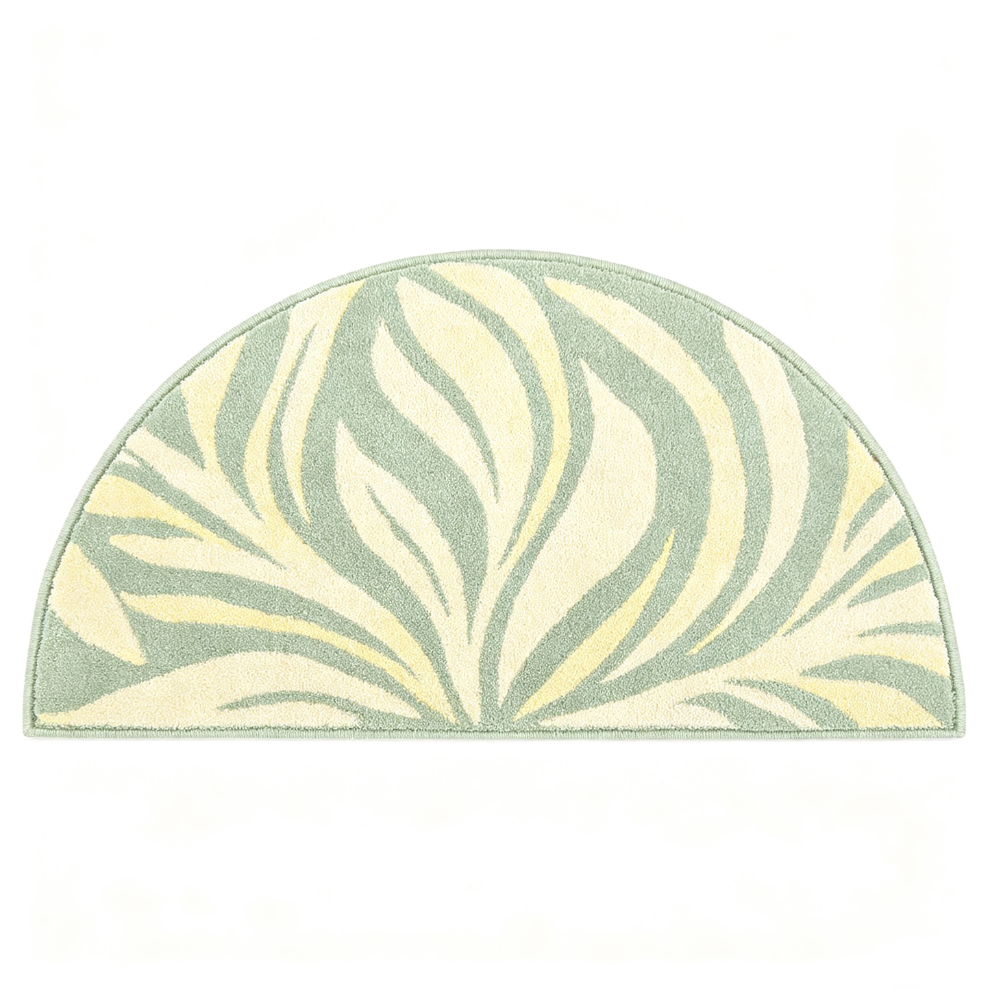 Sage Abstract Leaf Semi Circle Area Rug
