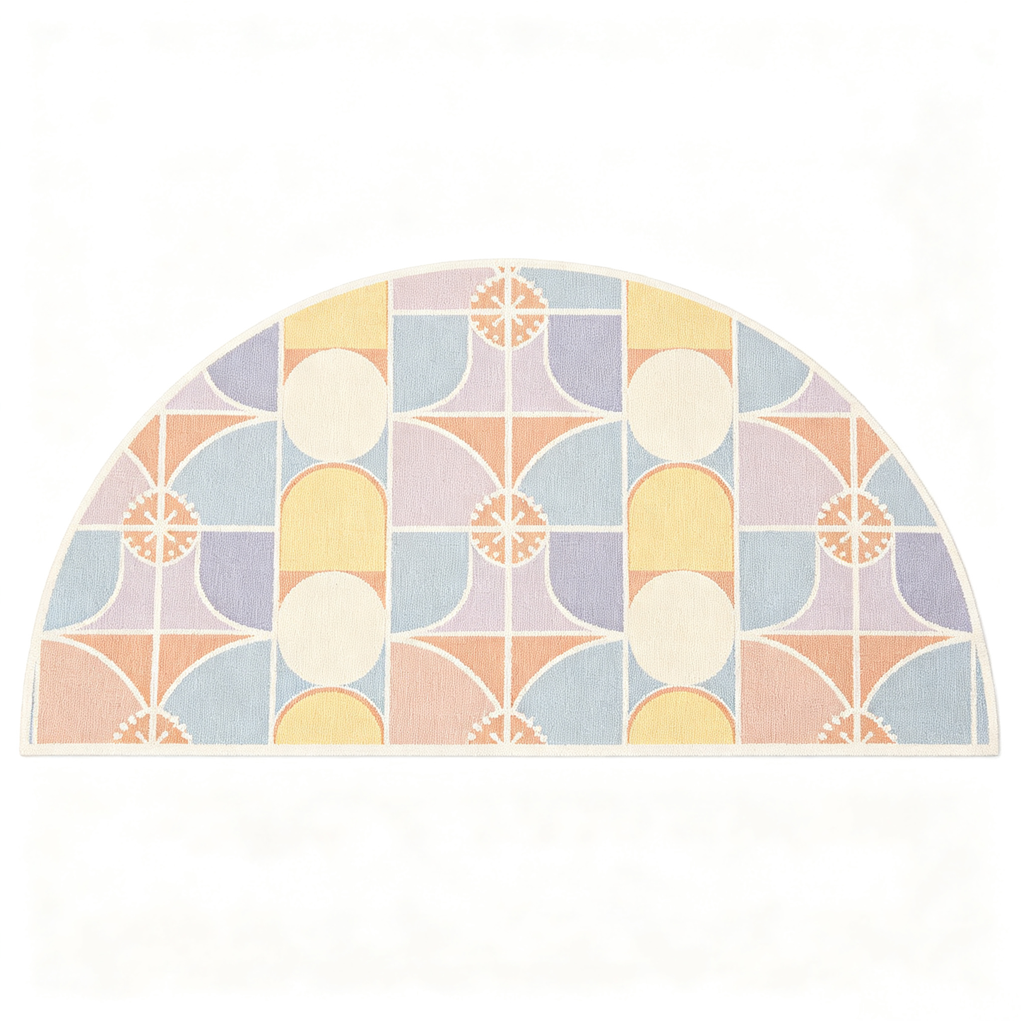 Pastel Geometric Semi Circle Area Rug